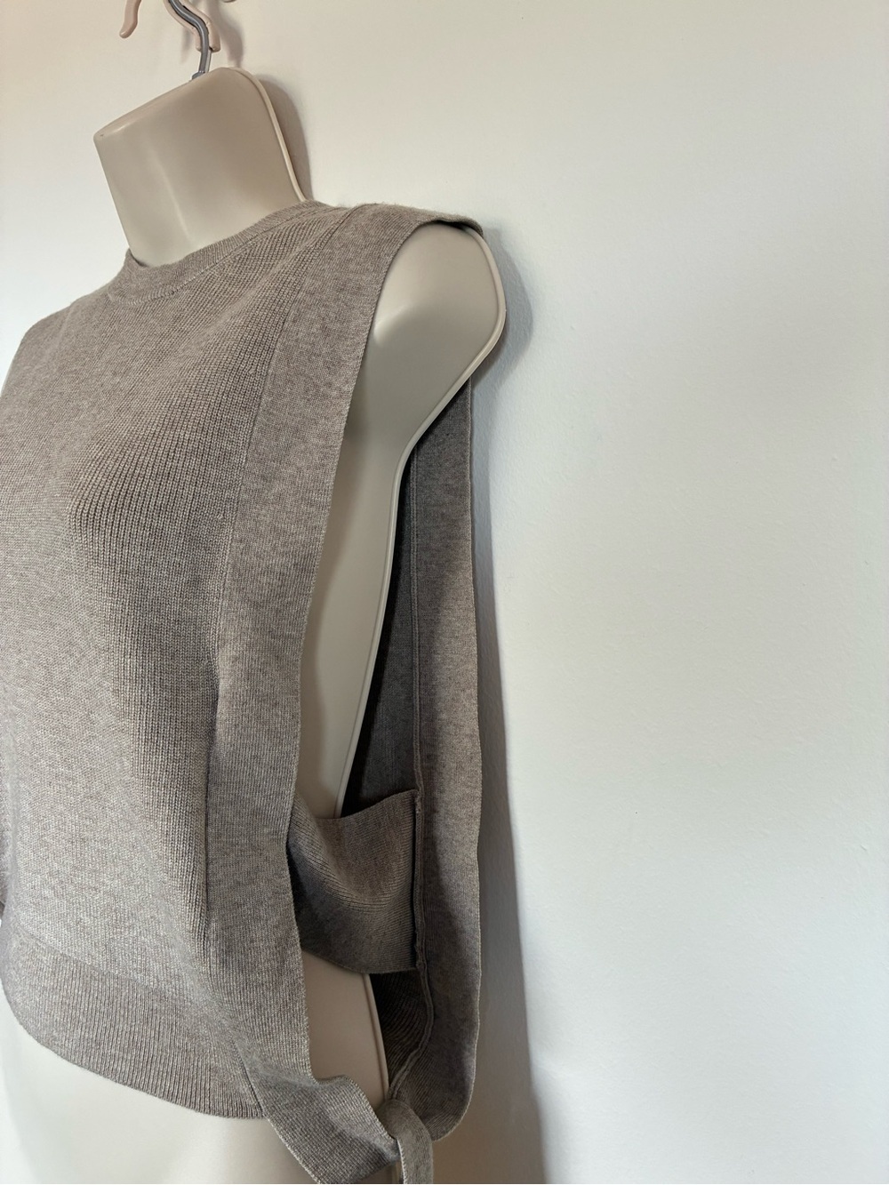 Urban Revivo Sleeveless Sweater Top Small Cutout Side Tie Wool Blend